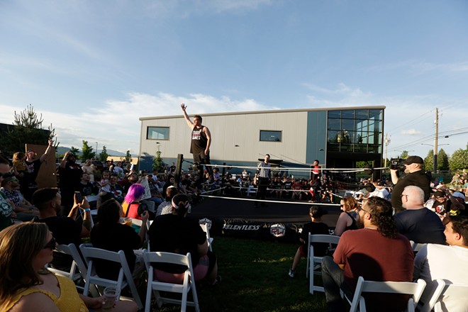 Photos of Relentless Wrestling's anniversary show at Trailbreaker Cider