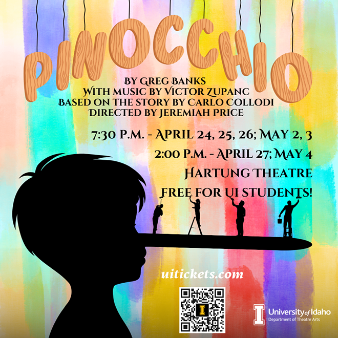 The University of Idaho Department of Theatre Arts presents Pinocchio.