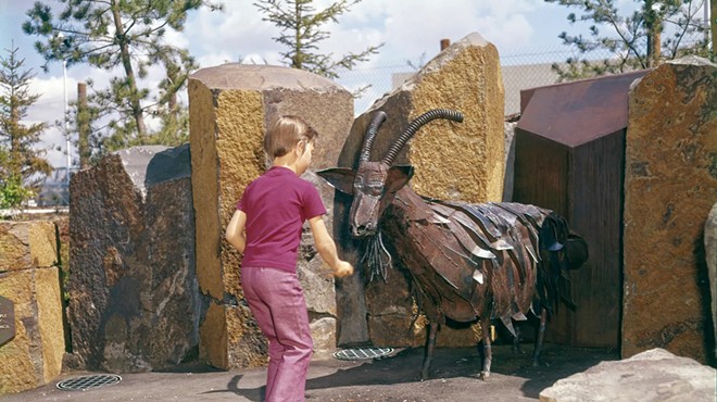 Riverfront Park's famous metal goat has made discarding trash an exciting pastime for five decades now