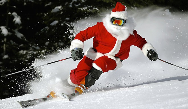 Skiing Santa, bells in spades and a Christmas Eve at the theater