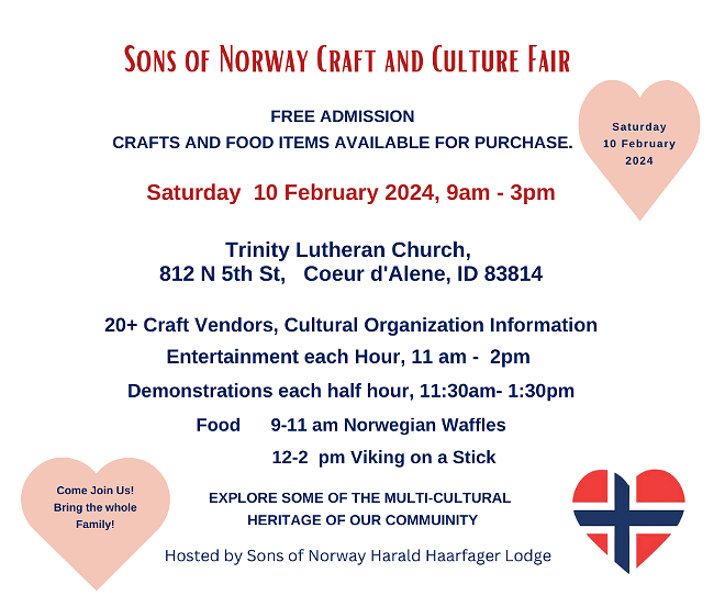 Sons of Norway Craft and Culture Fair Event flier