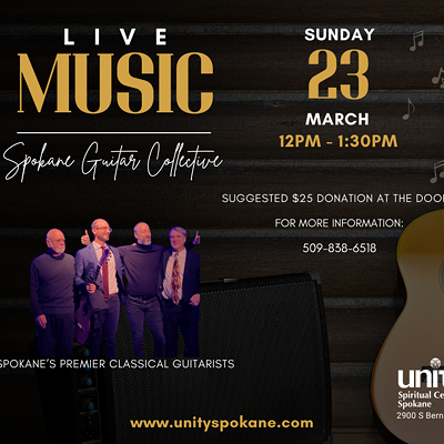 Image: Live Music with Spokane Guitar Collective Sunday March 23, 12 noon