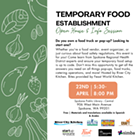 Temporary Food Establishment Open House & Info Session