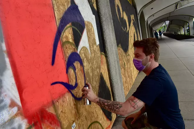 Image: Temporary murals replace shattered windows across Spokane in the wake of the city's Black Lives Matter protests