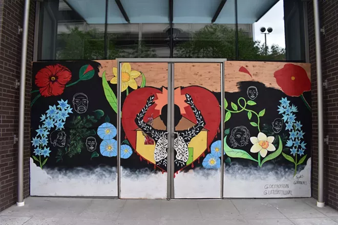 Image: Temporary murals replace shattered windows across Spokane in the wake of the city's Black Lives Matter protests