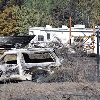 Image: The aftermath of a wildfire that destroyed Malden