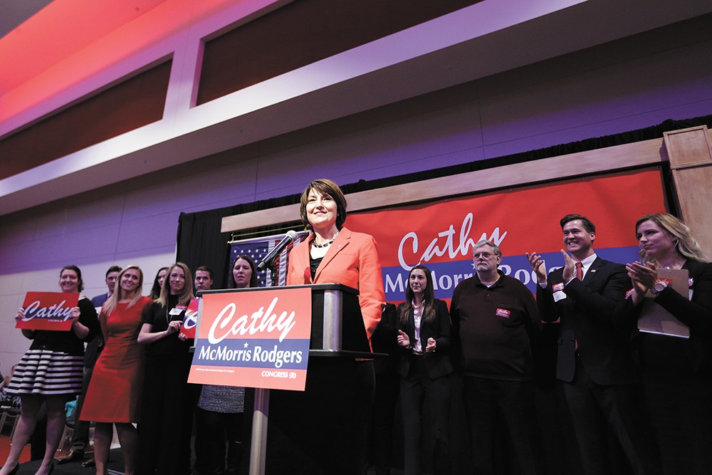How can Cathy McMorris Rodgers portray her party's compassion when it is led by Donald Trump?