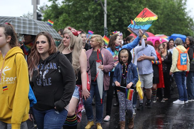 Rainy, but not gloomy, Spokane Pride Parade draws a crowd in spite of the weather
