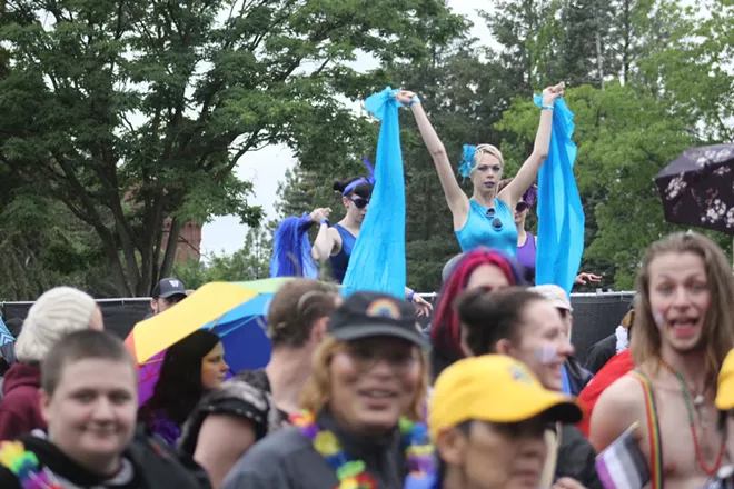 Rainy, but not gloomy, Spokane Pride Parade draws a crowd in spite of the weather