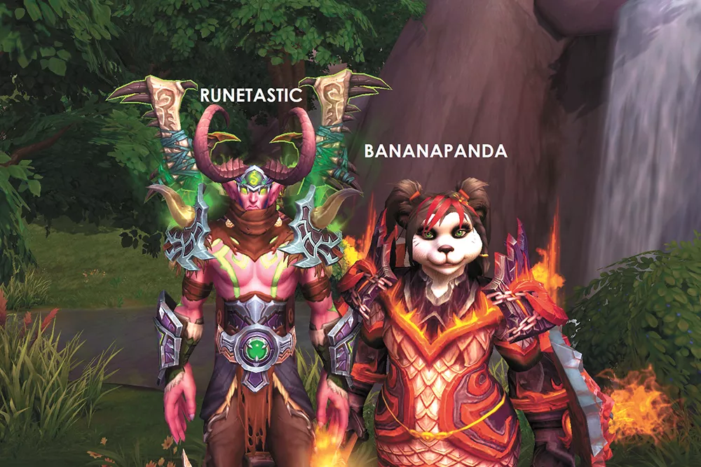 They met online playing World of Warcraft while living across the country from each other, and just celebrated their first wedding anniversary