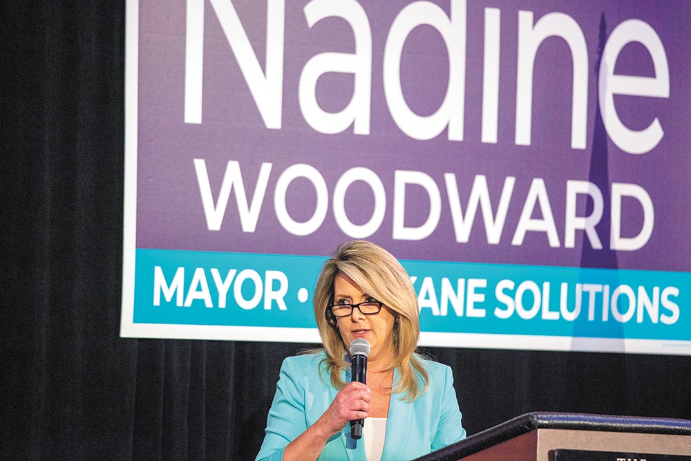 Mayoral candidate Nadine Woodward's latest policy announcement: No talking with the Inlander