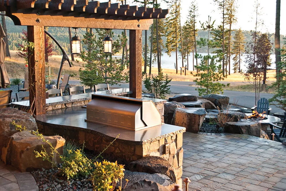 Beautiful and functional outdoor spaces can encourage more time spent outside, whether cooking, relaxing or even watching TV