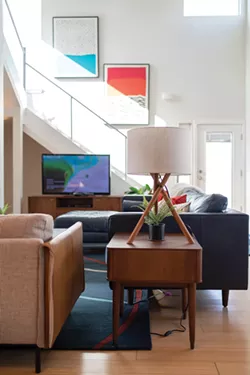 Designer Stephanie Sarro's great room reflects her cheerful style