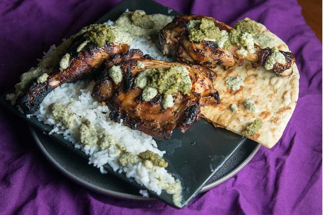 Cooking Candidate Creations: Naghmana Sherazi's Chicken tikka with green chutney raita (2)
