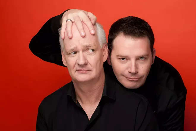 Whose Line co-stars Colin Mochrie and Brad Sherwood up the improv on their Scared Scriptless comedy tour