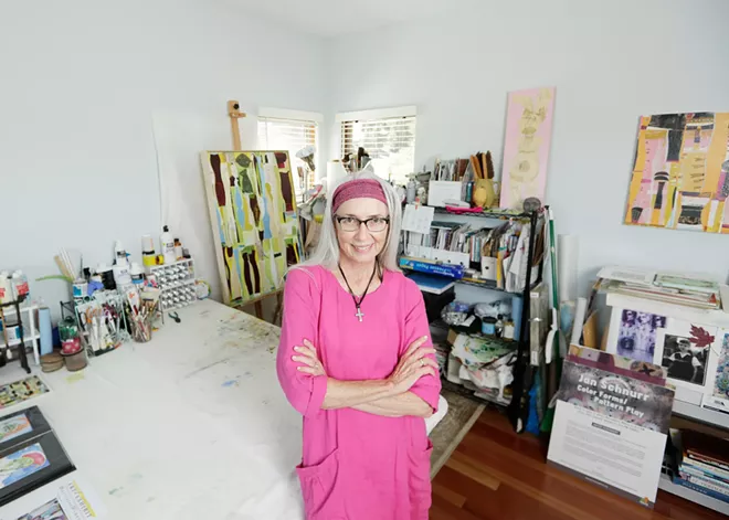 Janie Schnurr's abstract artworks capture a childlike exuberance for shape, color and pattern