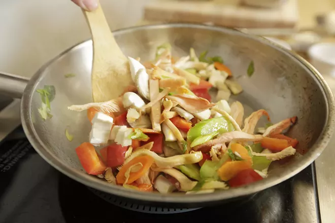 Recipe: Lentils and mushrooms over wilted greens by chef Cynthia Monroe (3)