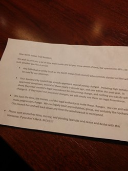 Anonymous notes threaten North Indian Trail residents with lawsuits over apartments
