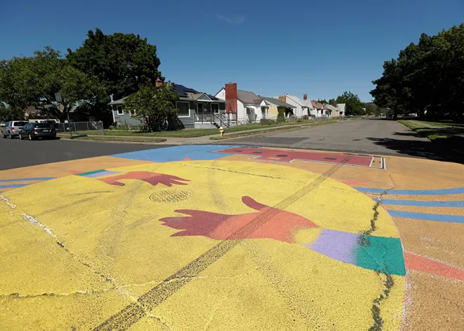 It's not just the Pride flag near Riverfront &mdash; Spokane is using traffic ticket money to paint unique street murals across the city