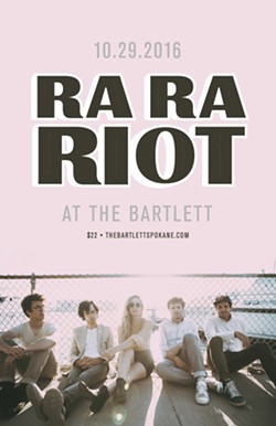 Baroque pop-rockers Ra Ra Riot head to Spokane in October