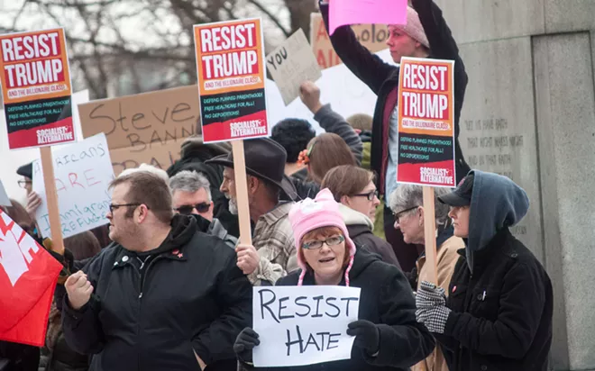 30 photos from Sunday's Spokane protest of Trump's executive orders against refugees