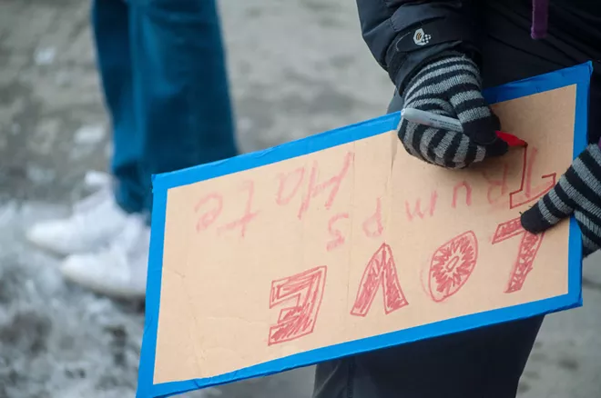 30 photos from Sunday's Spokane protest of Trump's executive orders against refugees