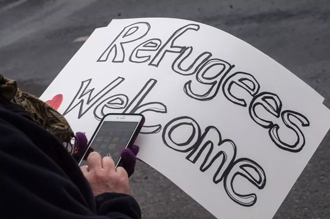 30 photos from Sunday's Spokane protest of Trump's executive orders against refugees