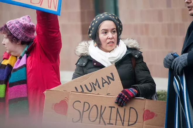 30 photos from Sunday's Spokane protest of Trump's executive orders against refugees