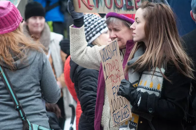 30 photos from Sunday's Spokane protest of Trump's executive orders against refugees