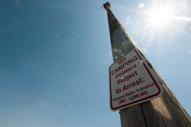 The city's newest addition to Kendall Yards' Centennial Trail: 18 anti-homeless-camping signs (2)