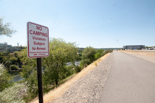 The city's newest addition to Kendall Yards' Centennial Trail: 18 anti-homeless-camping signs (13)