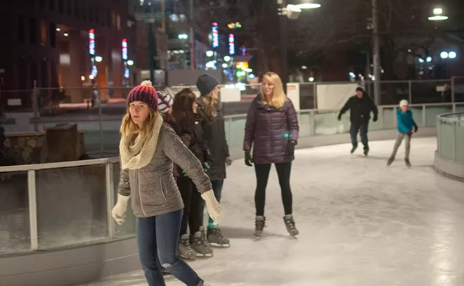 Mayor David Condon and others test out Riverfront Park's new ice-skating ribbon (8)