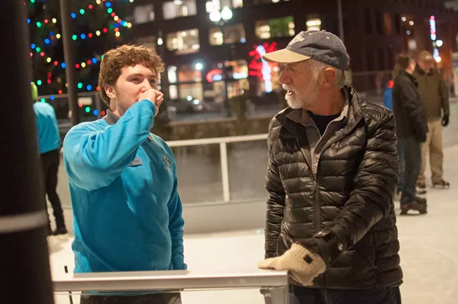 Mayor David Condon and others test out Riverfront Park's new ice-skating ribbon (12)