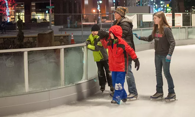 Mayor David Condon and others test out Riverfront Park's new ice-skating ribbon (15)