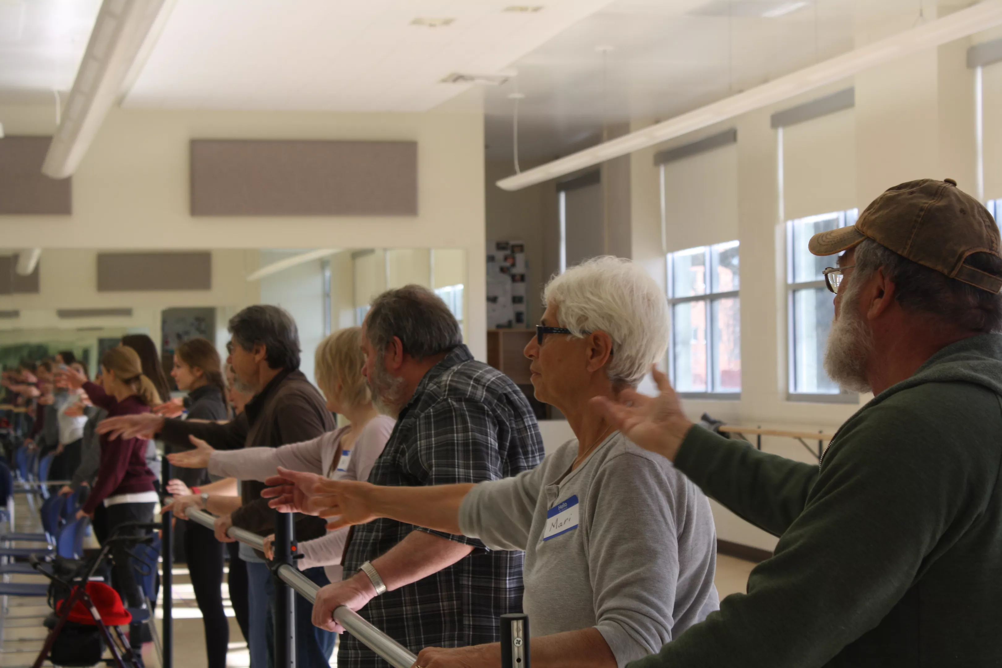 Gonzaga students and Spokane community members participate in a Dance for Parkinson's class at Gonzaga's dance studio Saturday, Feb. 10.