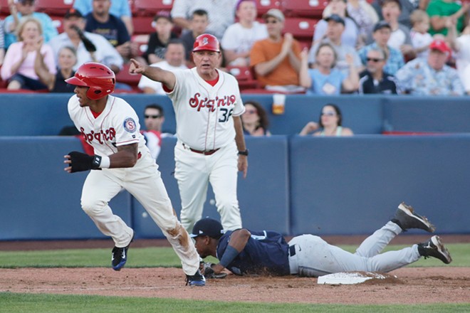 Photos of the Spokane Indians opening day win over the Eugene Emeralds at  Avista Stadium on Apr. 11, 2023, Spokane, The Pacific Northwest Inlander