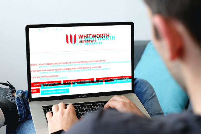 Whitworth University had to set up a temporary website after hackers disabled the school's main website on July 29.