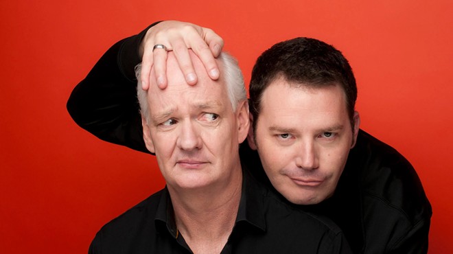 Whose Line co-stars Colin Mochrie and Brad Sherwood up the improv on their Scared Scriptless comedy tour